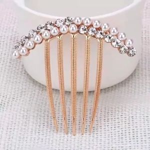 Sirkam rambut sanggul wanita premium elegan mutiara kristal zirkon ori import motif terbaru