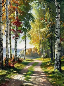 Scenic Tree Street Landscape Jigsaw Puzzle 500/1000/1200/2000PCS Stress Relief Puzzle Wall Art Decor Gift