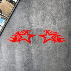2PCS Flame Star Motorcycle Sticker Car Fuel Tank Helmet Windshield Reflective Waterproof Vinyl Decal Accessories for QJMOTOR