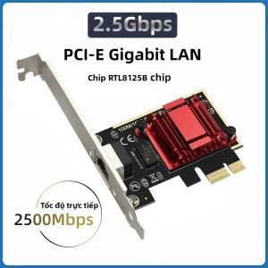 kebidumei | Bộ Điều Hợp Mạng Gigabit Ethernet KEBIDUMEI 2.5G PCI-E Bộ Điều Khiển Mạng LAN RJ45 100/1000/2500Mbps Cho PC Tương Thích Với Win10/11