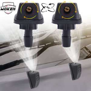 【WOKEN】6 ชิ้นรถยนต์สากลด้านหน้ากระจกปัดน้ำฝนหัวฉีดเจ็ทเครื่องพ่นสารเคมีชุดสปริงเกลอร์น้ำพัดลมหัวฉีดปก 360 องศาปรับได้