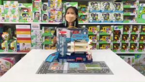 ชุดเซ็ตลานจอดรถ  ของเล่นลานจอดรถ  อาคารจอดรถ จำลองลานจอดรถ มีราง 🚗🚐