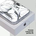 2D Anime Style Mobile Phone Case Line Art Saber Violet Mountain Coolia Silver Gradient for  16 Xiaomi 14 Redmi K70 M60iQOO12 OnePlus 13T. 