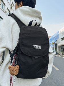 OUDENGPAI | Casual Mens Small Backpack Lightweight Hiking Travel Bag Nylon Material Soft Handle Zipper Closure Large Capacity Main Compartment