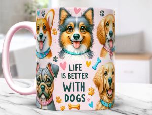 Dog Design Layout Modern Sublimation Mug Print