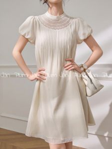 Đầm Tay Ngắn Kiểu Cổ Điển Đơn Giản Hình Nụ Sen Không Chạm