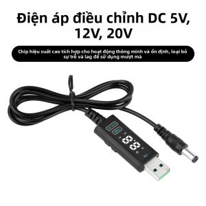 Cáp Sạc Nhanh DC Có Thể Điều Chỉnh Điện Áp USB/Type-C Đến 55 * 25MM Thích Hợp Cho Các Bộ Định Tuyến Modem Quang Và Máy Tính Xách Tay - 860mm