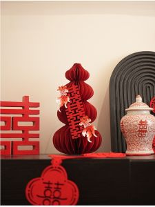 Bridegroom Couple Happiness Decoration Display Living Room Wedding Room Decoration New Model Koi Fish Happiness Decorative Stand