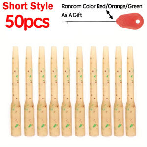 YOTO 50pcs/Bag Anti Tangle Sleeves for Carp Hair Rig Fishing Additions Hook Swivel Connector Fish Line Protection Terminal Ta