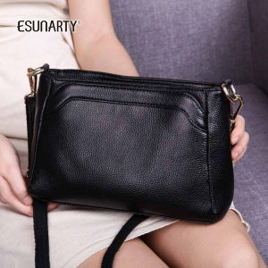 Genuine Leather Handbag 2024 New Simple Womens Crossbody Bag Soft Pure Leather Lady Cowhide Handbag Single Shoulder Bag