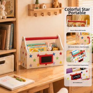 DOUMIBAOBEI | Portable Wooden Children Display Shelf