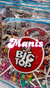 BIG TOP MIXED FRUITS LOLLIPOPS   15 pcs Per Bag