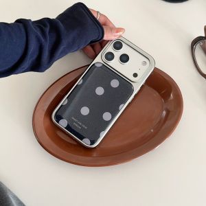 Retro Simple Cowboy Pattern Blue Wave Point Drip Glue Silver Border Shock Proof Phone Cover Case for iPhone 17 16 15 14 Pro Max