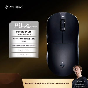 ATK | ATK Dragonfly A9 Air Ultimate+ Gaming Mouse PAW3955 Master 47G Lightweight Wireless 8K Ergonomic Esports FPS Gamer PC Pro Elite