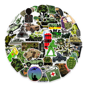 สติ๊กเกอร์ลายการ์ตูนทหาร 50 แผ่น ป้ายรถ จักรยานยนต์ ที่เล่นกีตาร์ กระดานสเก็ต แก้วน้ำ ตกแต่ง กันน้ำ ลายการ์ตูนทหาร