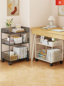 WUBUWEI | Mobile Under-desk Book Storage Shelf Cart With Wheels