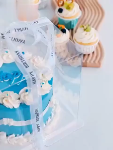 okek Birthday CakeBox Acetate clear Square Transparent Box 6Inchs/8Inchs/10inchs/12inchs