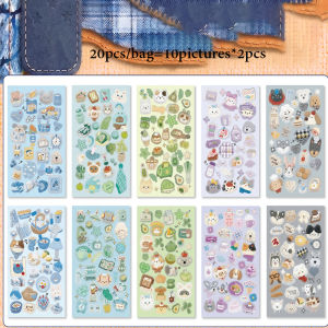 Mr.paper | Mr.Paper 20pcs Cardstock Die-Cut Sticker Book Cute Cat Pattern Decals for DIY Journal Scrapbooking Card Calendar Phone Case Ph