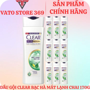 Dầu gội CLEAR bạc hà mát lạnh chai 170g