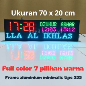 Jam digital masjid full color ukuran 70 x 20 cm - jam sholat digital full color 70 x 20 cm - jws p5 RGB