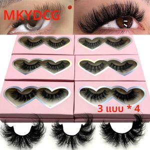 12 คู่ 3D Mink Eyelashes Fluffy Dramatic Eyelashes แต่งหน้า Wispy Mink Lashes ขนตาปลอมธรรมชาติยาวหนาปลอมขนตา