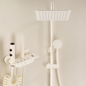 Digital Display Shower Head Bathroom Faucet Full Copper Cold And Hot Key Switch Kitchen Sink Mixer Tap Wall Mounted Shower Set