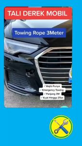 Tali Derek Mobil Panjang 3 Meter Kuat Beban 3 Ton Alat Derekan Towing Tali Penarik Mobil Mogok AA