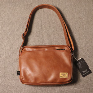 Minimalist Genuine Cowhide Single Shoulder Bag for Men Outdoor Crossbody Bag Trendy Korean Style Mobile Phone Backpack