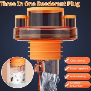Three In One Deodorant Plug Toilet Sewer Floor Drain Deodorizer Divine Bath Shower Floor Strainer Cover Plug