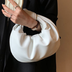 Unique Folded Design Pure Color Womens Handbag Popular for 2024 Casual Versatile PU Leather Square Handheld Bag by ILINX