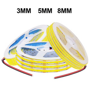 3MM 5MM 8MM COB Strip 5V 12V FOB LED Light Bar 320Leds/M 3000K 4000K 6000K High Density Flexible Ribbon Rope Tape Cabinet Light