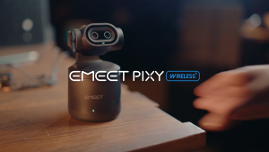 Emeet 4K Webcam PIXY Wireless | AI Auto Tracking | Live Streaming & Wireless Control | HD Video | Multi-Platform Support for PC
