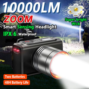 1000m High-Beam Headlight Flashlight Zoom Rechargeable Waterproof Headlamp Camping Emergency Light