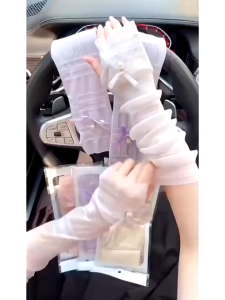 Ống Tay Áo Giả Nữ Ren Nơ 1 Cặp Tay Áo Rời Co Giãn Mềm Che Bắp Tay Phối Váy Áo Thanh Lịch Nữ Tính