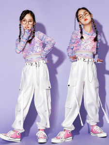 Sequin Jazz Dance Costume Girl Hip Hop Hip Hop Costume Childrens Catwalk Trendy Clothes Womens Team Model Fashion Clothing