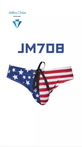 Mens Swimwear : Star & Stripes Print with Removable Modesty Padding (JM708)