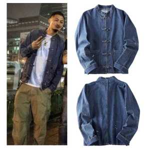 Loose Fit Mens Casual Vintage Jeans Jacket Autumn Winter Button up Outerwear Youth Trend Resistant to Deformation Long Sleeve