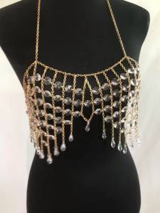Dây Chuyền Trang Sức Body Chain Hình Giọt Nước Chất Liệu Acrylic Trong Suốt Gợi Cảm Có Tua Rua Dành Cho Tiệc Tùng Nghỉ Dưỡng Thời Trang Làm Từ Nhựa.