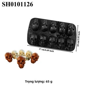Khuôn Làm Đá Hình Đầu Lâu Mini Halloween 6/10 Ô Khuôn Silicon Làm Sôcôla Dụng Cụ Làm Bánh Thân Thiện Với Môi Trường Dùng Làm Quà Tặng Cho Tiệc Tùng