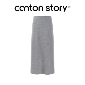 Cantonstory | Chân Váy Xòe Dài Qua Gối Phong Cách Hàn Quốc Màu Xám Cao Waist