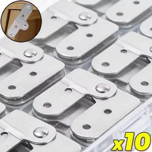 10/2PCS Rotatable Metal Bracket Foldable Tabletop Fastening Kit Home Organizer Easy Installation Sturdy Furniture Hardware Hinge