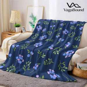 Chăn Flannel Màu Xanh Hải Quân Forget Me Not Ấm Áp Mềm Mại Phong Cách Hiện Đại Lông Cừu San Hô Trang Trí Phủ Ghế Cho Mọi Mùa Sử Dụng Quà Tặng Giáng Sinh Halloween