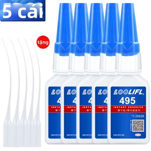 LOOLIFL | LOOLIFL 20g Super Glue 495 Keo Dán Cyanoacrylate Khô Nhanh Tức Thì Cho Da Cao Su Gỗ Kim Loại - Keo Lỏng Liên Kết Mạnh Mẽ Cho Đồ Thủ Công Và Sửa Chữa DIY