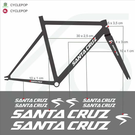 Stiker Decal Sepeda Fixie Santa Cruz 1 set Cutting sticker Fixie