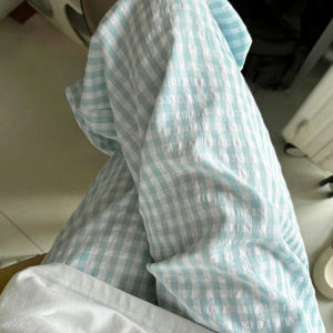 Quần Ống Đứng Kẻ Caro Mỏng Mùa Hè Dáng Rộng Thoải Mái Cỡ Lớn Cho Nữ Quần Dài Thường Ngày