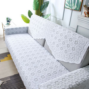 ลูกไม้ผ้าคลุมโซฟาผ้าขนหนูเต็มด้านหน้ากลับเบาะกันลื่นสากลที่ทันสมัยเรียบง่ายสไตล์ยุโรปพืชลายใบไม้