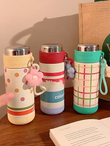 500ML Stainless Steel Thermos Vacuum Tumbler For Children And Girls With High Value Rope Lift