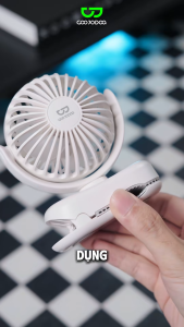Quạt mini GOOJODOQ Quạt tích điện kẹp Tốc độ 3 bánh răng có thể xoay 360 ° tiếng ồn thấp có thể được sử dụng dưới một chiếc ô