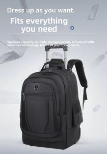 JIAXU | Rolling Trolley School Backpack Large Capacity Lightweight For Middle School Boys