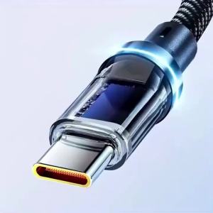 120W Super Fast Charging Type C to Type C Cable with LED Display USB to Type-C Data Cord for Xiaomi Samsung Oneplus C to C